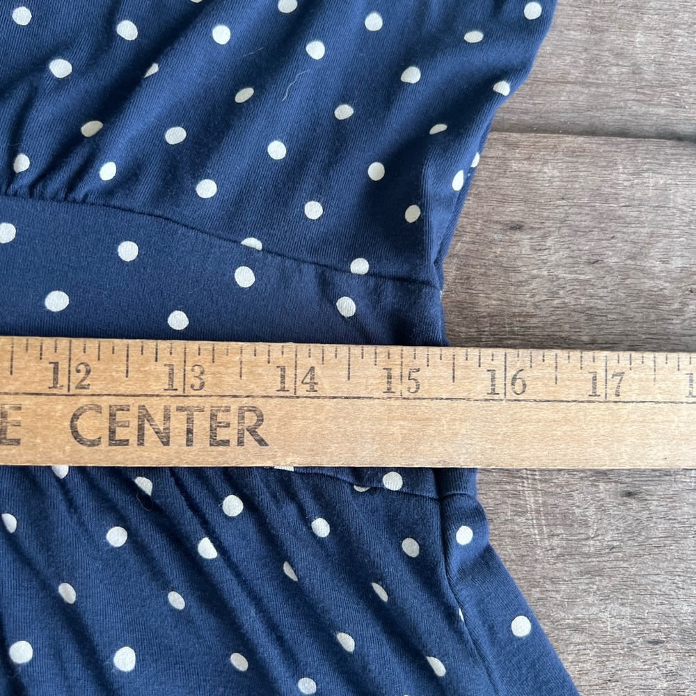 LL Bean Sz M REG Navy White Dot Stretch Boho Coastal Relaxed Nautical Leisure - Picture 12 of 16